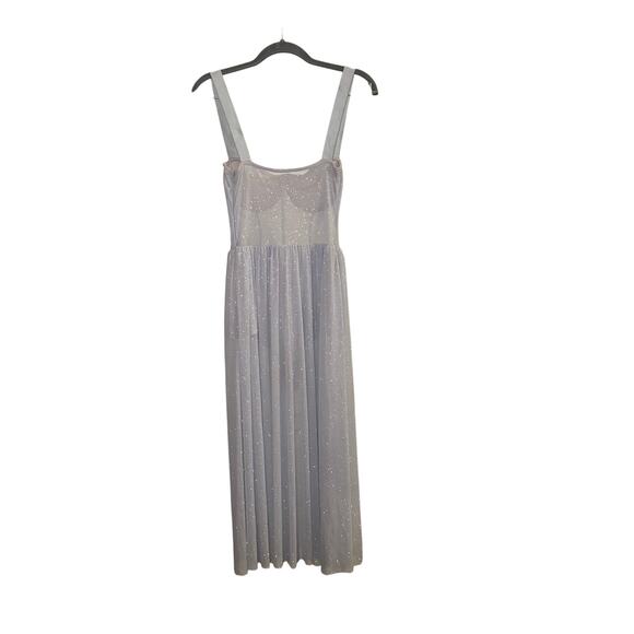 Majorelle Rina Dress in color Plated Midi Light Blue Glittery Evening Party XS - Picture 2 of 8